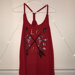 red arrow love tank top